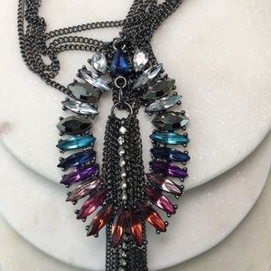 INC Hematite-Tone Multi-Crystal Necklace